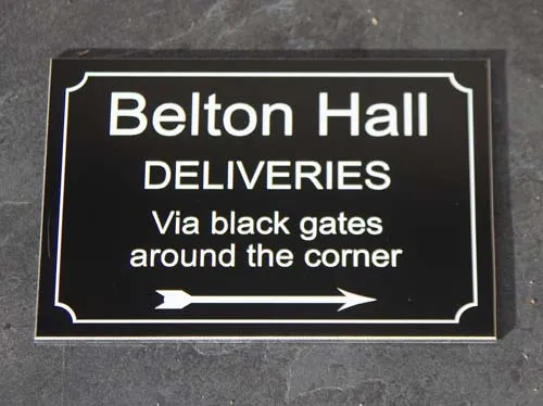 Makes sure your parcels are delivered to the right place! Engraved Deliveries Plaque