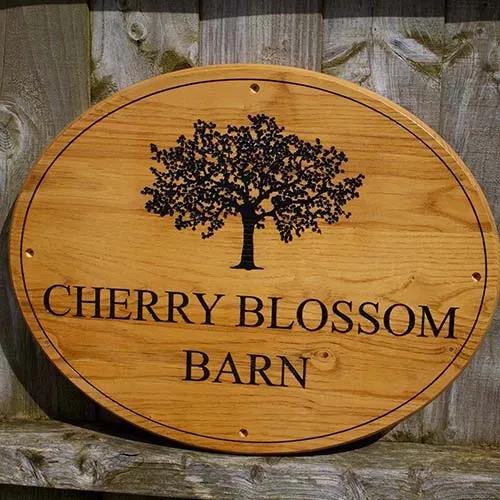 Detailed images can be included if required. Wooden Oval House Sign