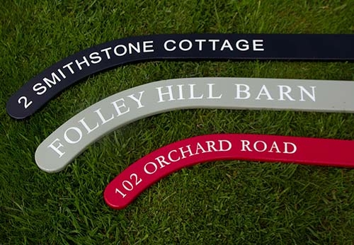 Hockey Stick Verge Signs Painted Tricoya Hockey Stick Sign.
