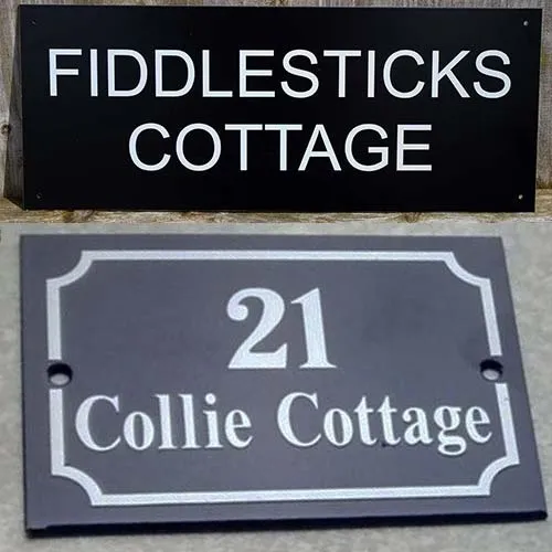 Metal signs, one with border,one without French Style Metal Signs