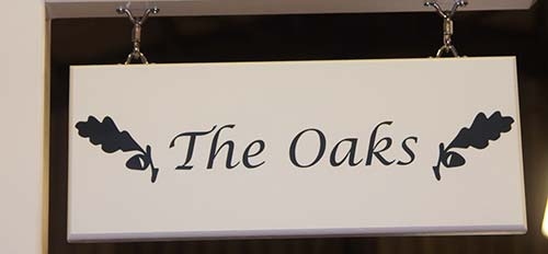 Black & White Painted Wooden Signs - Oak Double Sided Hanging Signs