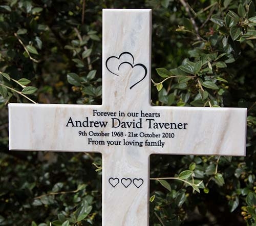 Stone-Like Corian Crosses Marble Corian Memorial Cross