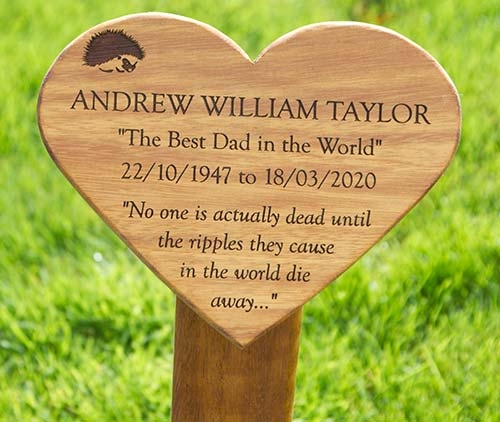Heart Shaped Memorials Wooden Heart Memorial