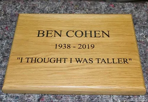 Great Oak Memorial Plaque