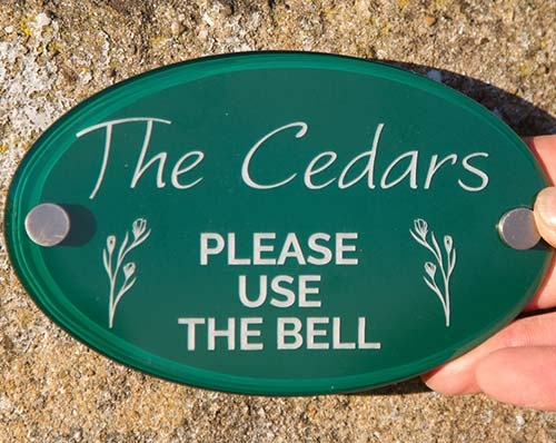 Painted and Etched Clear Acrylic Plaques & Signs Painted & Etched House Sign