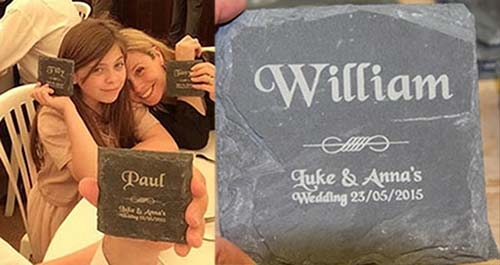 Rustic Slate Place Name Table Settings Rough Slate Table Settings
