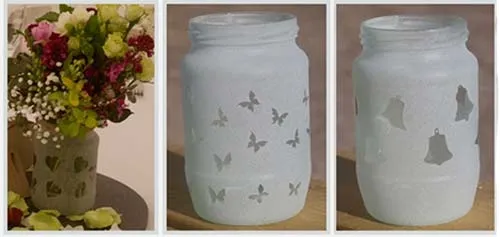 Sand Blasted Glass Jars