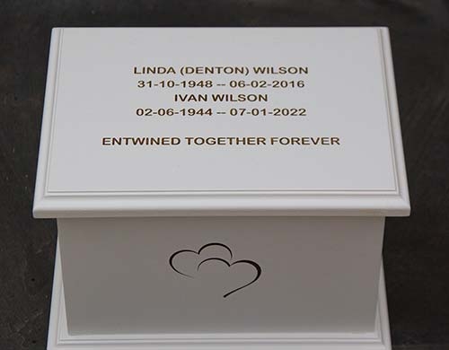 Woodland, Photo-Slot, Bamboo & Painted Wood Ashes Caskets Memorial Ashes Caskets