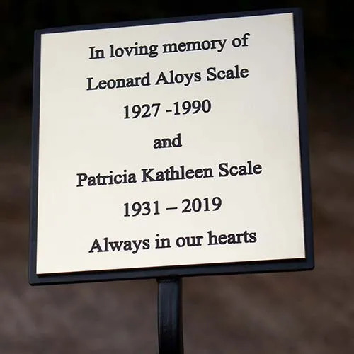 Engraved Memorial Plaque