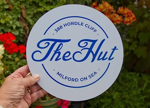 Value house signs can be cut to any simple shape Round Value House Sign