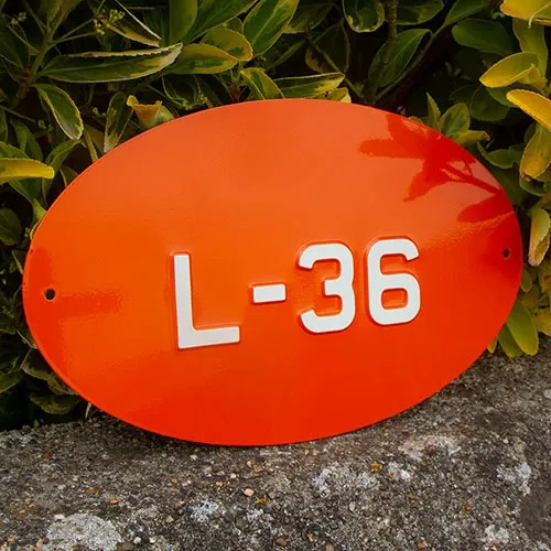Embossed Metal Number