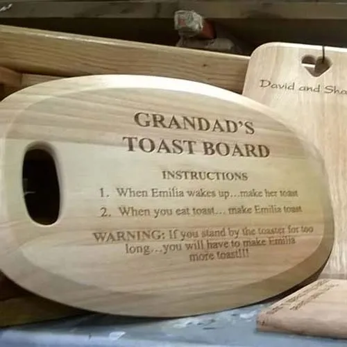 We can include your text - whatever it may be. Grandads Toast Board