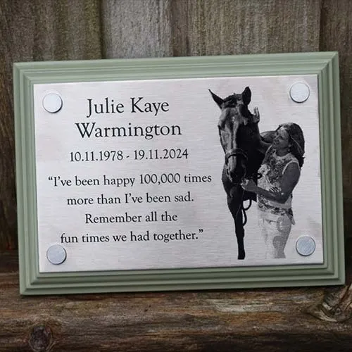 Etched Stainless Steel Memorial Plaque