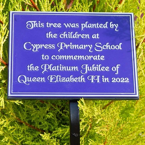 Zinc Commemorative Plaque