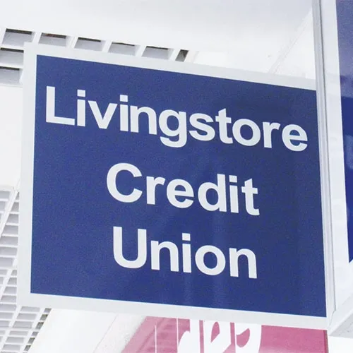 Folded aluminium wall mounted projecting sign with 40mm return edge