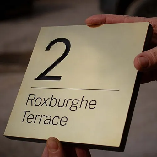 Cut-Out Brass Address sign