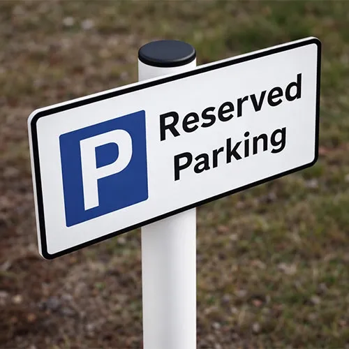 Black Post Cap Included Aluminium Sifn on White Aluminium Post