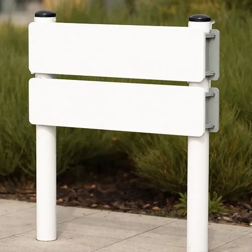 Thre are special fittings for back to back signs. Back to Back Aluminium Signs