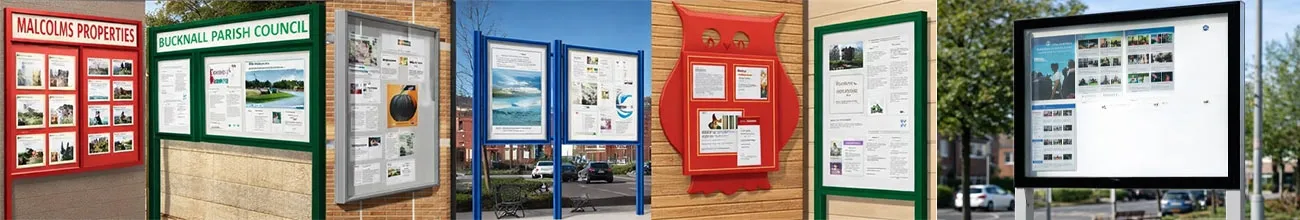 Range of waterproof notice boards