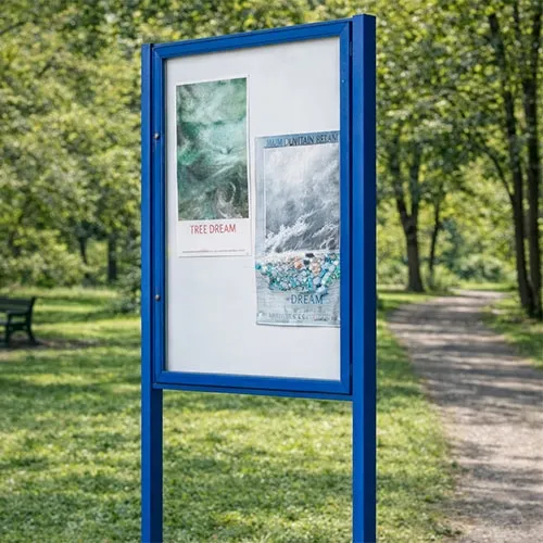 Lockable notice board installed in public park