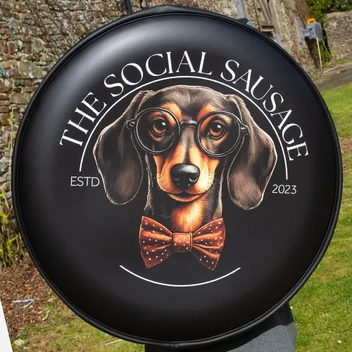 Perfect way to advertise your product or business. Striking Full Wrap Wheelcover