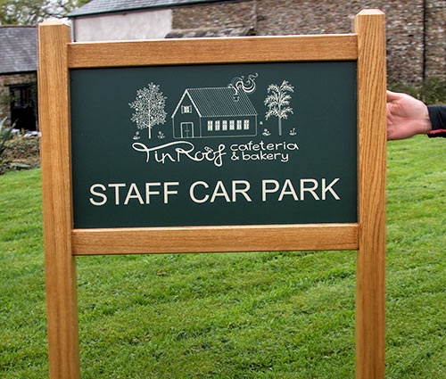 Oak Framed Entrance Signs Oak Framed Sign for Staff Car Park