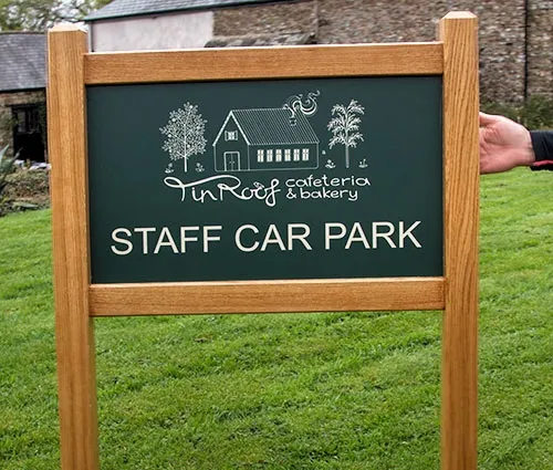 Oak Framed Sign for Staff Car Park