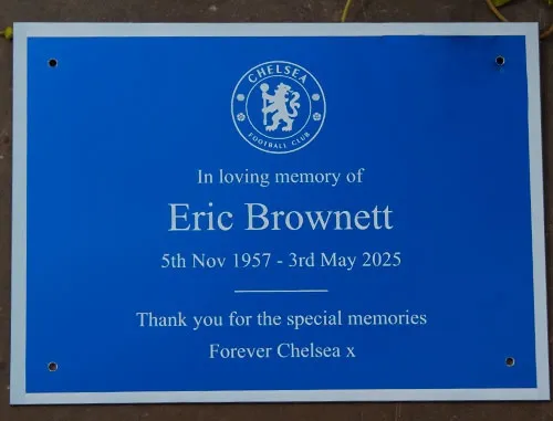 Blue Aluminium Plaque