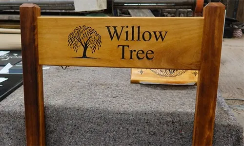 Iroko Wood Entrance Sign
