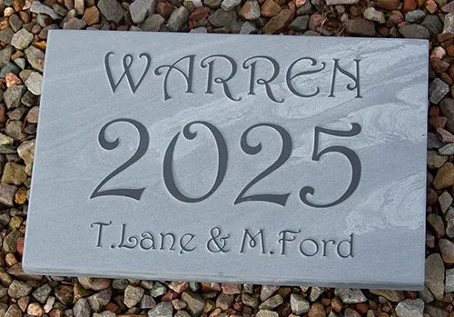 Slate House Date Sign for the Warren with Raised Lettering
