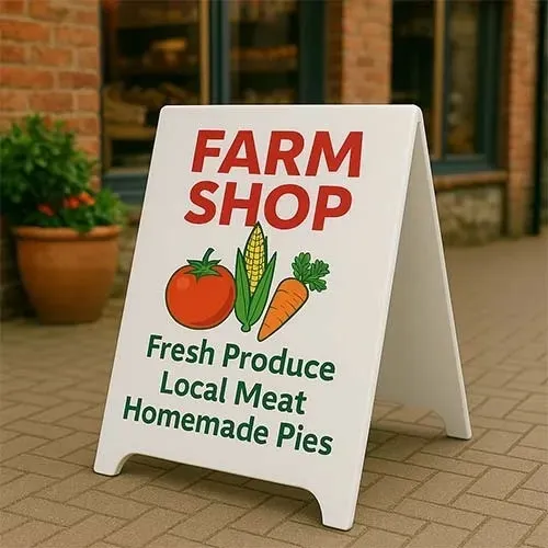 White A-Board with Printed Panel