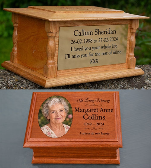 Ashes Casket with Laser Engraved Top
