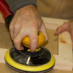 Sanding the frame