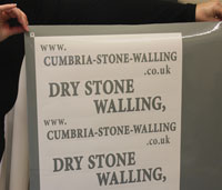 We can send you cut vinyl lettering on application tape for you to apply. We can send you cut vinyl lettering on application tape for you to apply.