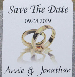 Save the date fridge magnets