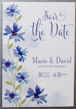 Blue Flowers Save the Date Fridge Magnet