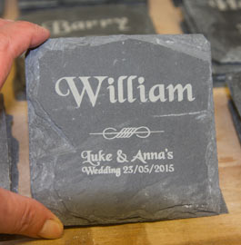 Table name setting in rustic slate