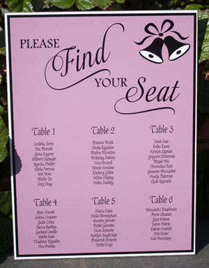 Small table seating plan with bell image