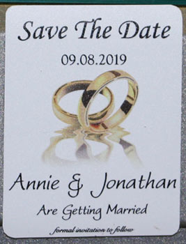 Rings Save the Date Fridge Magnet