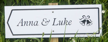 Deep engraved wedding signs