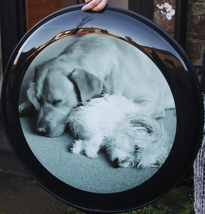 Black and white printed wheel cover