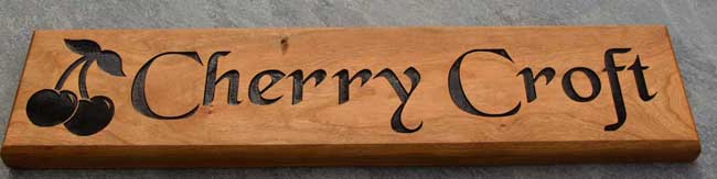 Cherry Wood Sign  - ref - 1310.LW.015