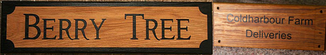 Driftwood style wooden signs.