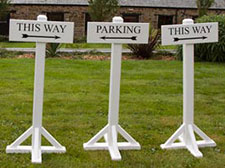 Free standing painted wooden signs. Free standing painted wooden signs.