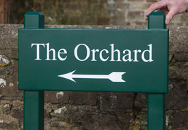 Heritage green sign on post Heritage green sign on post