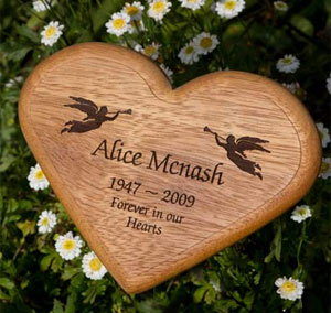 Heart shaped wooden plaque