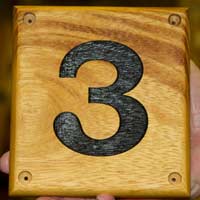 Iroko wood house number sign