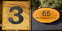 Wooden house number - iroko & rustic.