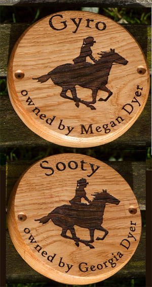 Horse Name Sign Horse Stable Sign Stable Name Plaque OAK Horse Name Plate 