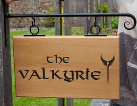 Hanging Wooden House Sign. Hanging Wooden House Sign.